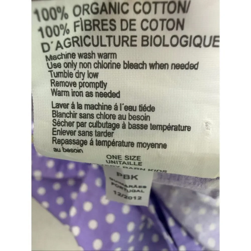 Pottery Barn Toddler Bed Duvet Cover Purple Polka Dot